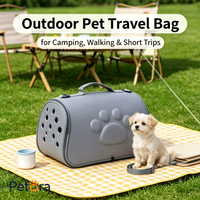 Sac de transport pliable Petora en EVA avec trous et motif patte en relief, sac de voyage portable pour petits chats et chiots, idéal pour les promenades en extérieur