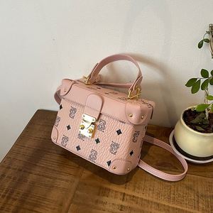 High-End Women's Retro Print <b>Small</b> Square <b>Box</b> Bag Stylish Handheld Cross-body Shoulder Bag with Polyester Lining.8012 - Product Image 3