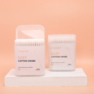 Vente en gros de 200 cotons-tiges jetables en papier à petite pointe pour le nettoyage des oreilles, pour bébés, avec boîte carrée - Product Image 4