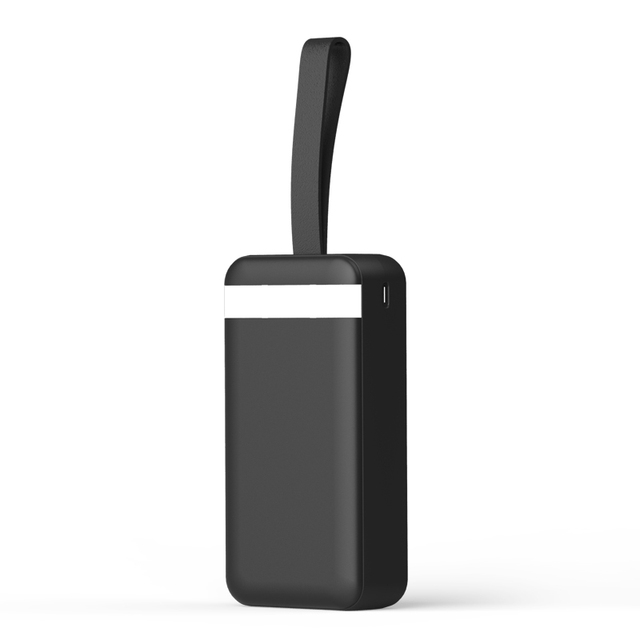 2025 New Arrival Large Capacity Power Bank Charger USB Type C LED Digital Display Flashlight 30000mah Power Bank with Strap