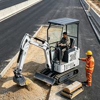 Livraison Gratuite Mini-Excavatrice sur Chenilles 1 Tonne, Moteur 26 CV à Faible Consommation de Carburant, Mini-Pelle pour Travaux de Terrassement Légers Multi-Scénarios