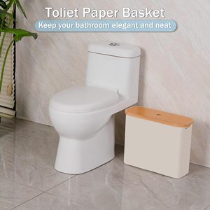 Toilet Paper Storage <b>Basket</b> with Lid Bathroom Organizer Free Standing Toilet Paper Holder for up to 9 Mega Rolls - Product Image 5