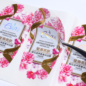 Custom Product logo Gold Foil Stickers Printing square Waterproof Transparent Packaging Labels for Perfume Bottles
