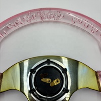 Leaders acrylique de haute qualité 13 pouces rose en forme de D plat profond couleur JDM volant de simulation de voiture de sport de course