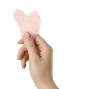 Piedra de Jade curativa de cuarzo rosa Natural Premium, herramienta de masaje Facial GuaSha hecha a mano para aplicación facial de renovación de la piel - Product Image 1