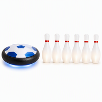 Ensemble de bowling lumineux avec 6 quilles lumineuses, disque de football motorisé, jeu sportif pour enfants, cadeau pour l'intérieur et l'extérieur