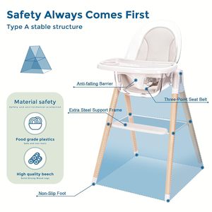 Seggiolone Moderno 10-in-1 per Bambini, Popolare Sedia Pieghevole da Cucina e Sala da Pranzo, Arredamento per Camera da Letto, Prodotti per Neonati - Product Image 4