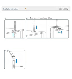 D-MOUNT OA-9X Double Arm Multifunctional Aluminum 9inch 10inch Pad Desk Mount <strong>Laptop</strong> Table Stand Monitorbracket <strong>Shelf</strong> - Product Image 4