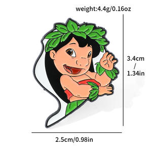 Wreck-It Ralph bros lencana Stainless Steel, karakter animasi anak perempuan kecil berbentuk hati berukiran emas untuk April Fool - Product Image 6