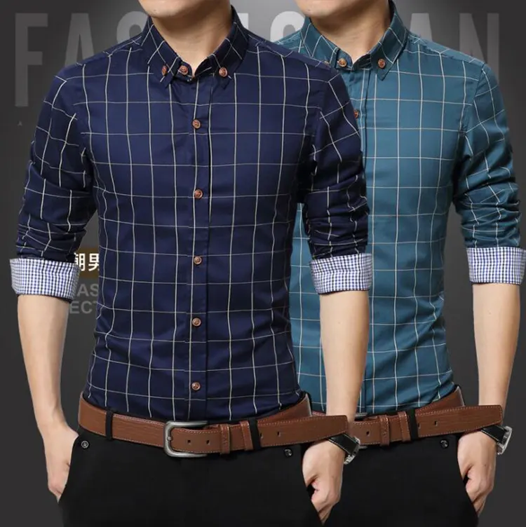 New Fashion 100% Cotton Mandarin Collar Business Men Shirts