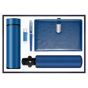 Ensemble cadeau de bienvenue au style professionnel exquis : Parapluie à ouverture <span class=keywords><strong>et</strong></span> fermeture automatiques, Thermos en acier inoxydable, Carnet A5, Clé USB 16 Go - Product Image 4