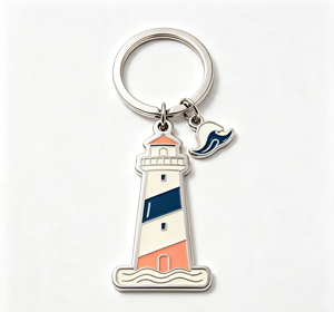 <b>Custom</b> Zinc Alloy Lighthouse <b>Keychain</b> Enamel Electroplated Metal Key Ring Souvenir Gift - Product Image 3