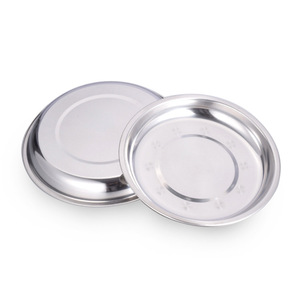 Plat de table léger en acier inoxydable, 4 pouces, 8 pouces, 9 pouces, assiettes rondes à bords hauts pour dîner en plein air, barbecue pique-nique - Product Image 5