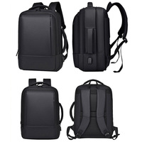Sac à dos pour ordinateur portable de 15 pouces, sac à dos de travail noir pour ordinateur portable, sac à dos d'université pour ordinateur portable, sac à dos pour livres avec port de charge USB