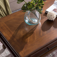 Table basse vintage en bois de caoutchouc de style américain, avec rangement, design minimaliste moderne, meubles pour la maison, salon