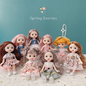 Nueva <span class=keywords><strong>Muñeca</strong></span> BJD Mini de 16 <span class=keywords><strong>cm</strong></span>, 13 Articulaciones Móviles, Niña Bebé, Ojos Grandes 3D, Hermosa <span class=keywords><strong>Muñeca</strong></span> de Juguete DIY para Vestir, <span class=keywords><strong>Muñeca</strong></span> de Moda 1/12 para Niñas - Product Image 2