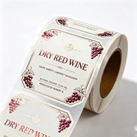Étiquette de vin en papier texturé, impression offset de haute qualité, estampage à chaud, taille personnalisée, logo de marque de vin en feuille d'or rose