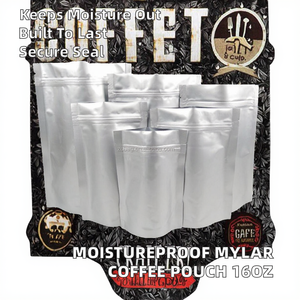 Bolsas Doypack de Mylar y Aluminio a Prueba de Humedad para Granos de Café de 1 Libra (16 oz), con Cierre Ziplock, Tamaño 1723+4, ZC - Product Image 2