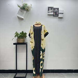 Nouvelle Robe <span class=keywords><strong>BouBou</strong></span> Ethnique Ample et Respirante avec Diamants Thermocollés, Imprimé Africain Estival, Grande Taille pour <span class=keywords><strong>Femme</strong></span> 2026 - Product Image 4