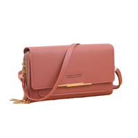Nouveau design Sacs bandoulière en PU tendance Portefeuille pour téléphone portable Pochette à fermeture éclair Étanche Écologique Réglable