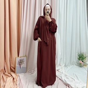 Толстовка Loriya Ramadan, мусульманское длинное Молитвенное платье, Исламская одежда, однотонный шарф, свободное цельнокроеное платье Jilbab, хиджаб - Product Image 6
