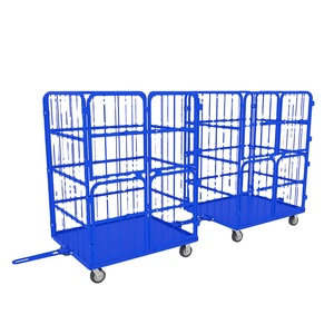 Thiết bị kho Heavy Duty kim loại hiệu quả mạnh mẽ 4 bên gấp cuộn <span class=keywords><strong>container</strong></span> 4 cửa ra vào vẽ thanh kẽm mạ kẽm - Product Image 1