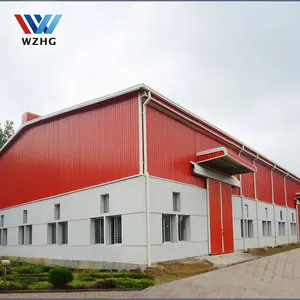 Low price chicken farm Metal building construction design two story prefabricated steel structure workshop building