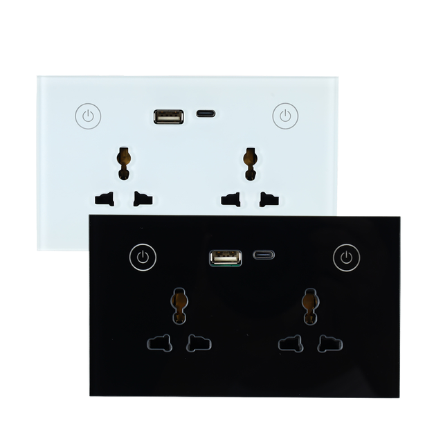 16A Universal Tuya WiFi Smart EU US UK Wall Socket & Switch with USB Type-C Power Plug Socket Works Alexa Google Home Switches