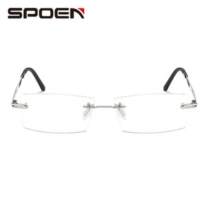 Gafas de Lectura Sin Montura SPOEN, Lentes Azules Plateadas, Anti Luz Azul, Estilo Rectangular para Hombre - Product Image 2