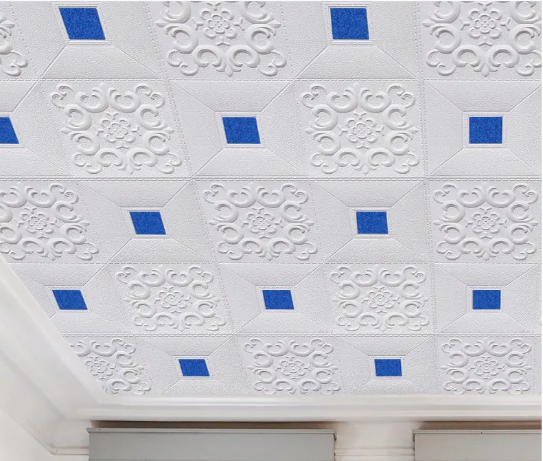 3D 벽지 셀프 접착 벽 종이 롤 방수 PE 거품 패턴 현대 벽 종이 천장 장식