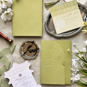 Invitation de mariage personnalisée en papier kraft et papier d'art gaufré écologique 600GSM, impression typographique - Product Image 5