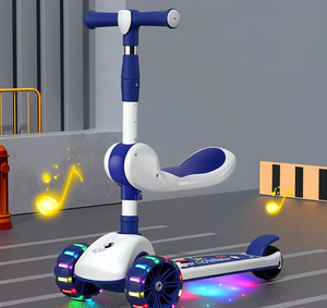 <span class=keywords><strong>Trottinette</strong></span> pliable multifonctionnelle à trois roues pour enfants avec siège amovible, roues LED, technologie de capteur - Design moderne pour une utilisation en extérieur - Product Image 6