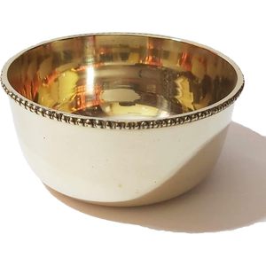 PARIJAT Artisanat Bol à mélanger en métal en laiton de taille moyenne Salade Oeuf Battre Décoratif Cuisine Servir Bonbons Bol de service - Product Image 3