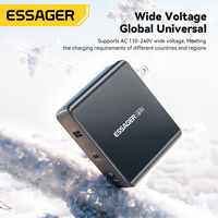 ESSAGER Série PST-140C2A-LB-GAN 140W 3 Ports en 1 Chargeur mobile USB A 2 Type C