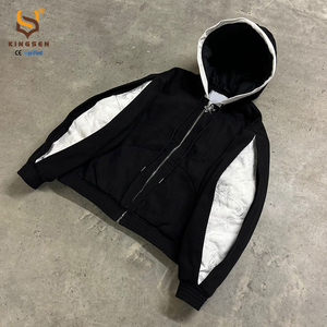 เสื้อฮู้ดซิปปักลายสไตล์วินเทจ OEM แฟชั่นแนวสตรีทอเมริกัน Y2K ทรงโอเวอร์ไซส์สำหรับผู้ชาย เหมาะสำหรับฤดูหนาว - Product Image 3