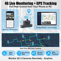 Caméra embarquée double 4G avant et intérieure 1080P avec WiFi, suivi GPS et diffusion vidéo en direct à distance pour flotte de taxis