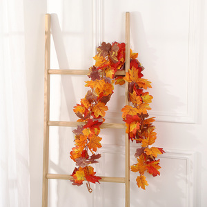 Guirnaldas de arce artificiales de otoño, estilo de doble cabezal, paquete de una sola pieza, alta simulación, decoración para el hogar de Acción de Gracias - Product Image 2