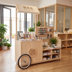 Chariots de vente mobiles personnalisés en bois pour la promotion commerciale, les marchés, le camping et les pique-niques - Product Image 5