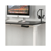 Bureau de travail moderne réglable en hauteur pour adultes et étudiants, avec manivelle manuelle et plateau en MDF