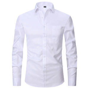 Camisa de Vestir para Hombre, Tallas <span class=keywords><strong>M</strong></span>-6XL, Lisa, con Puños Franceses, Manga Larga, Ligera, de Lujo, para Verano, Formal - Product Image 3