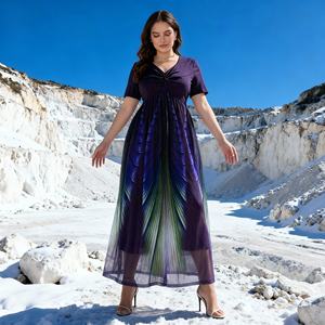 Vestido Abaya de Poliéster con Estampado Personalizado de Lujo para Mujeres Musulmanas, Moda Modesta al por Mayor, Nuevo Diseño - Product Image 1