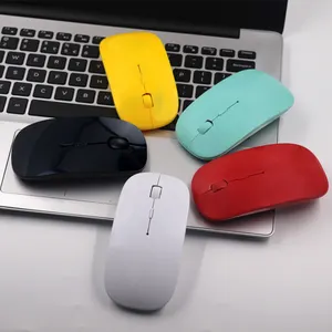 Mouse nirkabel ultra tipis Logo OEM, Mouse optik 4D 2.4GHz USB senyap untuk komputer