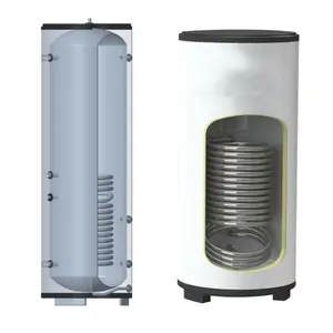 100L 200L 250L 300L 400L 500L serbatoio di acqua calda per uso domestico con bobina scambiatore di calore serbatoio per sistema a pompa di calore
