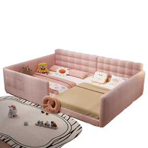 Ensemble de lit de chambre moderne en <span class=keywords><strong>tissu</strong></span> avec cadre en bois rembourré Tatami, idéal pour la famille, grand lit pour chambre principale, ne gêne pas les autres. - Product Image 3