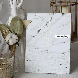 OEM cheap hardcover marble design event party wedding guest check book alternative