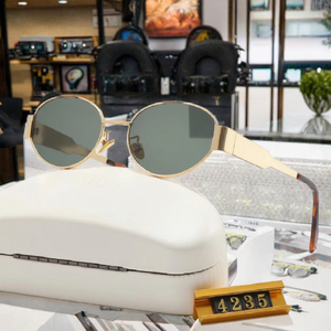 Lunettes de soleil rétro concaves 2025 en gros pour femmes, monture dorée, style vintage, verres elliptiques creux, protection UV400 en PC - Product Image 4