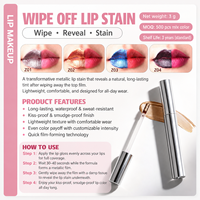 Teinte à lèvres peel-off rouge de qualité supérieure pour marque privée, rouge à lèvres peel-off longue tenue, gloss à lèvres
