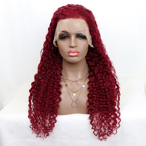 Perruque lace lace wig naturelle ondulée, <span class=keywords><strong>cheveux</strong></span> 100% humains, 13x4, lace front transparent, vison vierge, 40 pouces, bordeaux 99j, de chine - Product Image 4