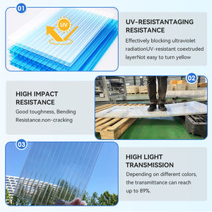 <span class=keywords><strong>Panneau</strong></span> de toit creux en polycarbonate à double paroi de 8mm Panneaux en polycarbonate <span class=keywords><strong>transparent</strong></span> en nid d'abeille 2x6 - Product Image 2