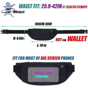 Sac banane de sport personnalisé en nylon imperméable avec fermeture éclair, respirant et réglable, pour téléphone, idéal pour la course à pied, vente en gros directe usine - Product Image 3